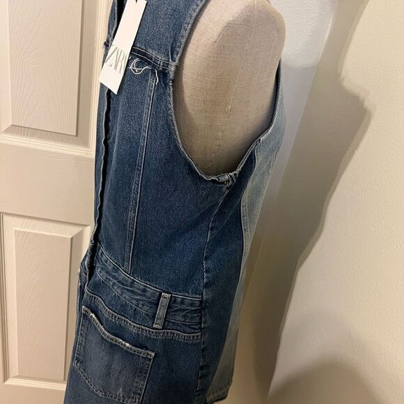 Zara Blue Denim Mini Dress - Picture 9 of 9